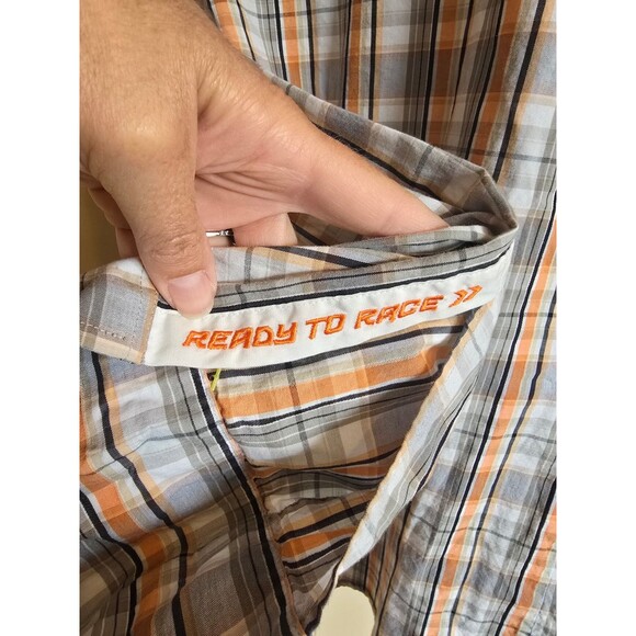 Ktm racing power wear long sleeve plaid button down shirt men's size large - Picture 4 of 7